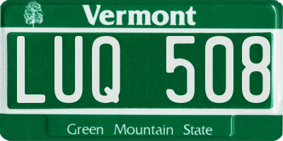VT license plate LUQ508