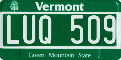 VT license plate LUQ509