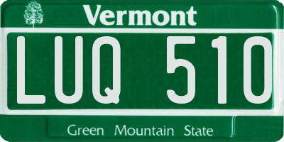 VT license plate LUQ510