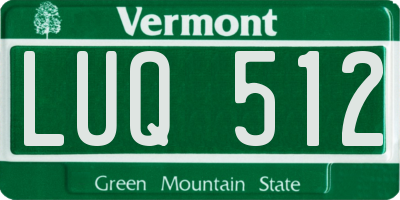 VT license plate LUQ512