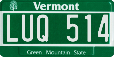 VT license plate LUQ514