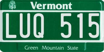 VT license plate LUQ515