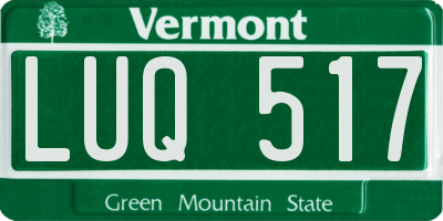 VT license plate LUQ517