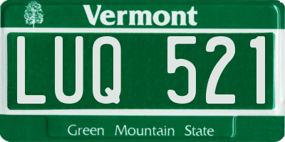 VT license plate LUQ521