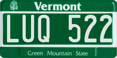 VT license plate LUQ522