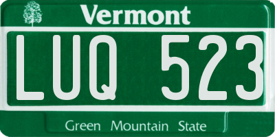 VT license plate LUQ523