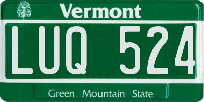 VT license plate LUQ524