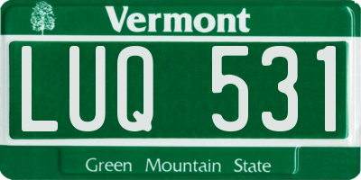 VT license plate LUQ531