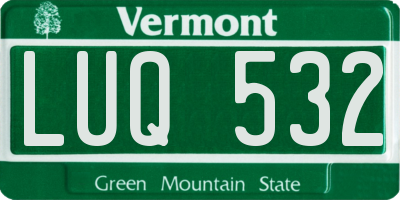 VT license plate LUQ532