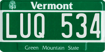 VT license plate LUQ534