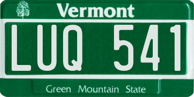 VT license plate LUQ541