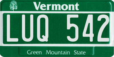 VT license plate LUQ542