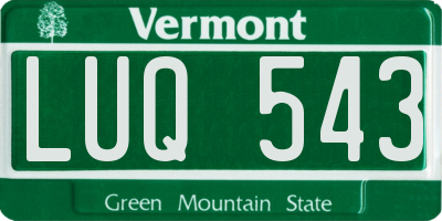 VT license plate LUQ543