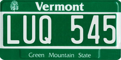 VT license plate LUQ545