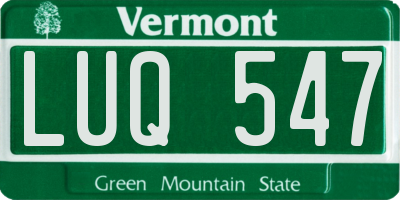 VT license plate LUQ547