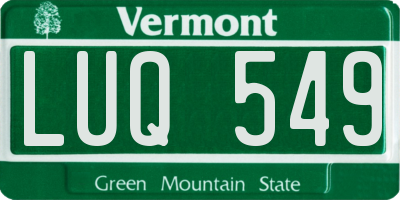 VT license plate LUQ549