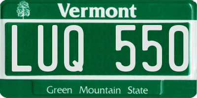 VT license plate LUQ550