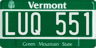 VT license plate LUQ551