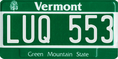 VT license plate LUQ553