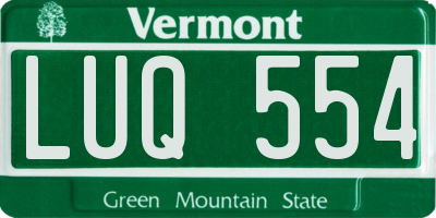 VT license plate LUQ554