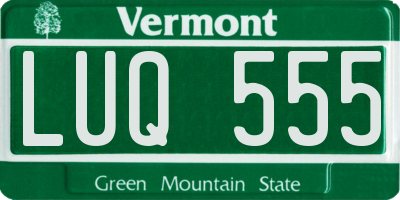 VT license plate LUQ555
