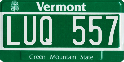 VT license plate LUQ557