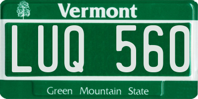 VT license plate LUQ560