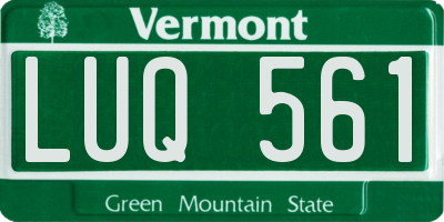 VT license plate LUQ561