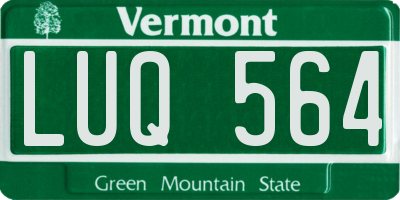 VT license plate LUQ564