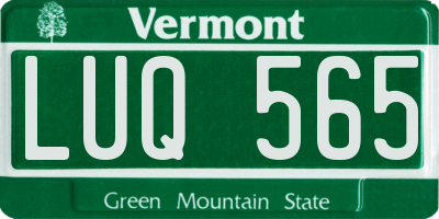 VT license plate LUQ565
