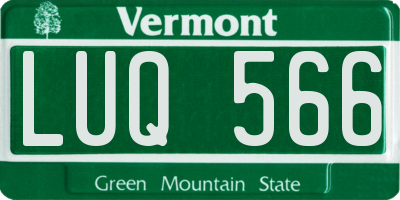 VT license plate LUQ566