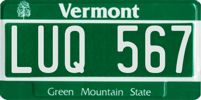 VT license plate LUQ567