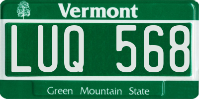 VT license plate LUQ568