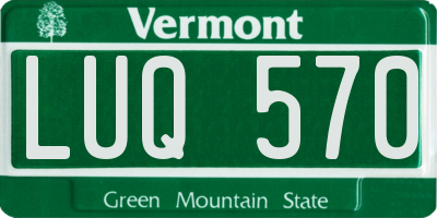 VT license plate LUQ570