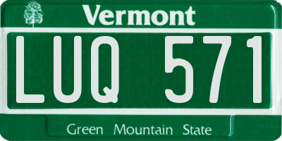 VT license plate LUQ571