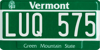 VT license plate LUQ575