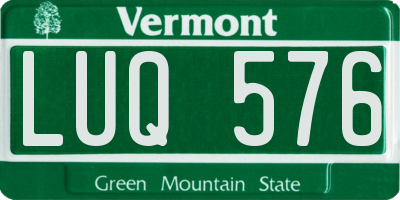 VT license plate LUQ576
