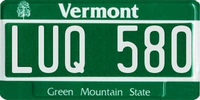VT license plate LUQ580