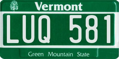 VT license plate LUQ581