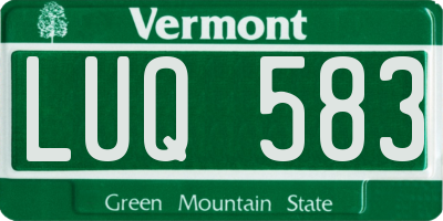 VT license plate LUQ583