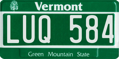VT license plate LUQ584