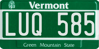 VT license plate LUQ585