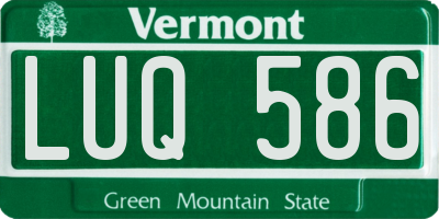 VT license plate LUQ586