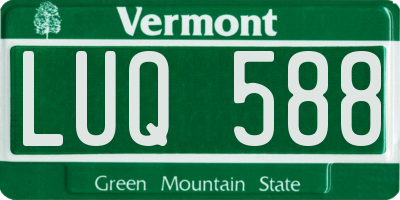 VT license plate LUQ588