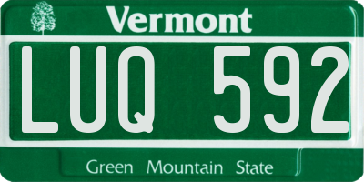 VT license plate LUQ592
