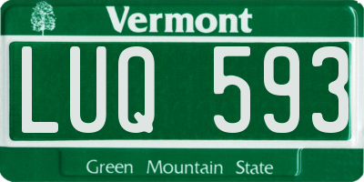 VT license plate LUQ593