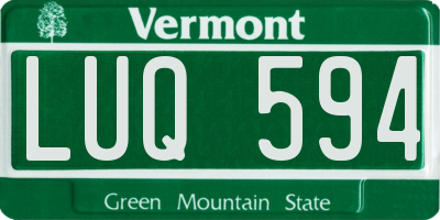VT license plate LUQ594