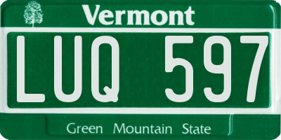 VT license plate LUQ597