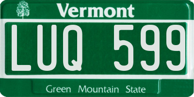 VT license plate LUQ599