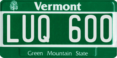 VT license plate LUQ600